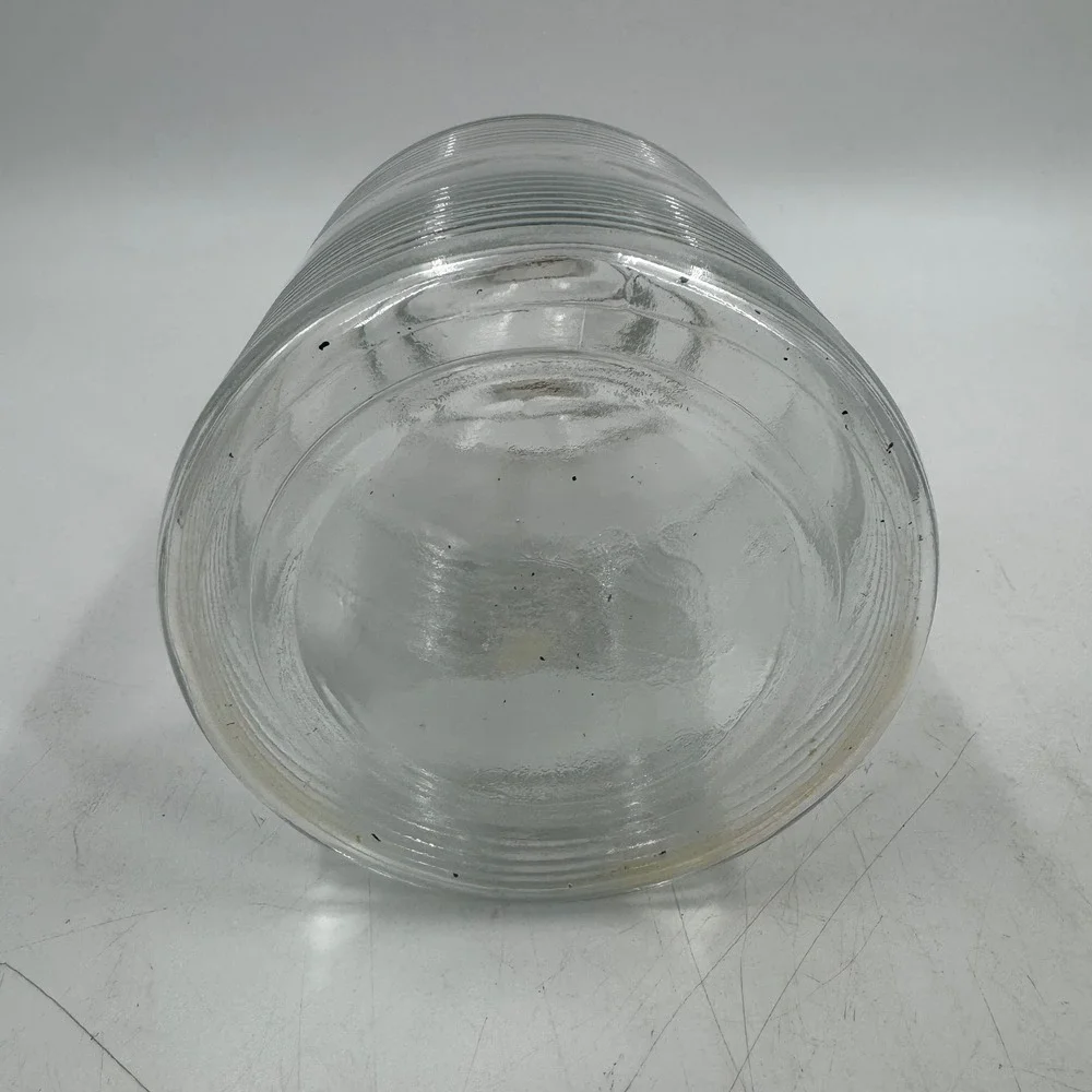 Vintage MCM Clear Glass‎ Bottle Cork Topper Decorative Decanter Apothecary Clear
